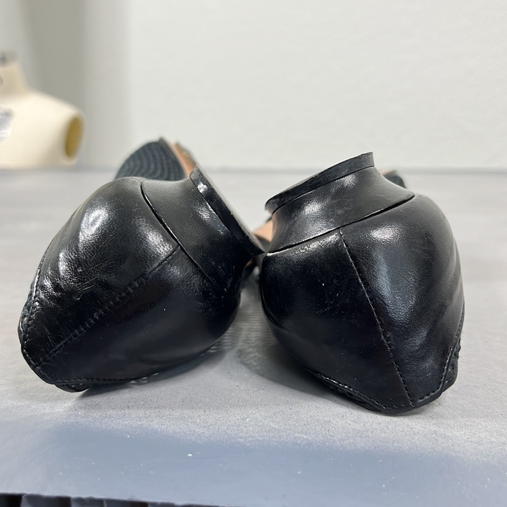 Giorgio Armani Mesh Leather Toe Cap D’Orsay Flats - Picture 5 of 10